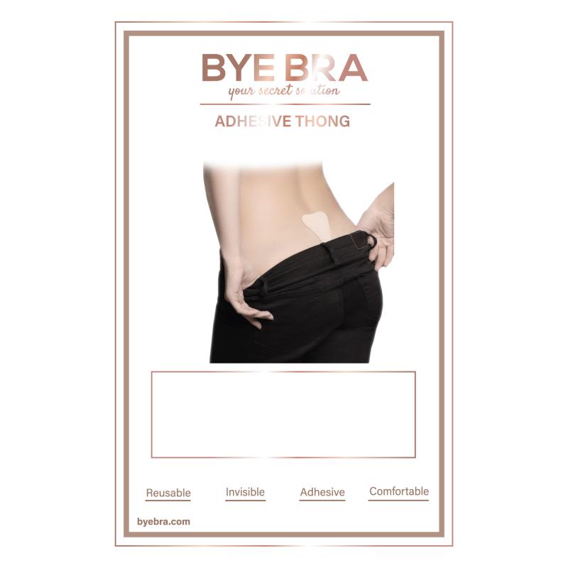 Bye Bra - Adhesive Thong Lace Finish Black One Size