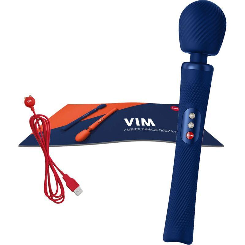 Fun Factory - Vim Silicone Rechargeable Vibrating Weighted Rumble Wand Midnight Blue 4