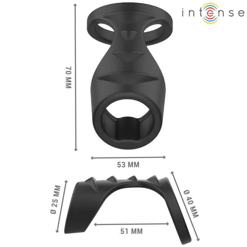 Intense - theo double silicone penis ring black model 3 2