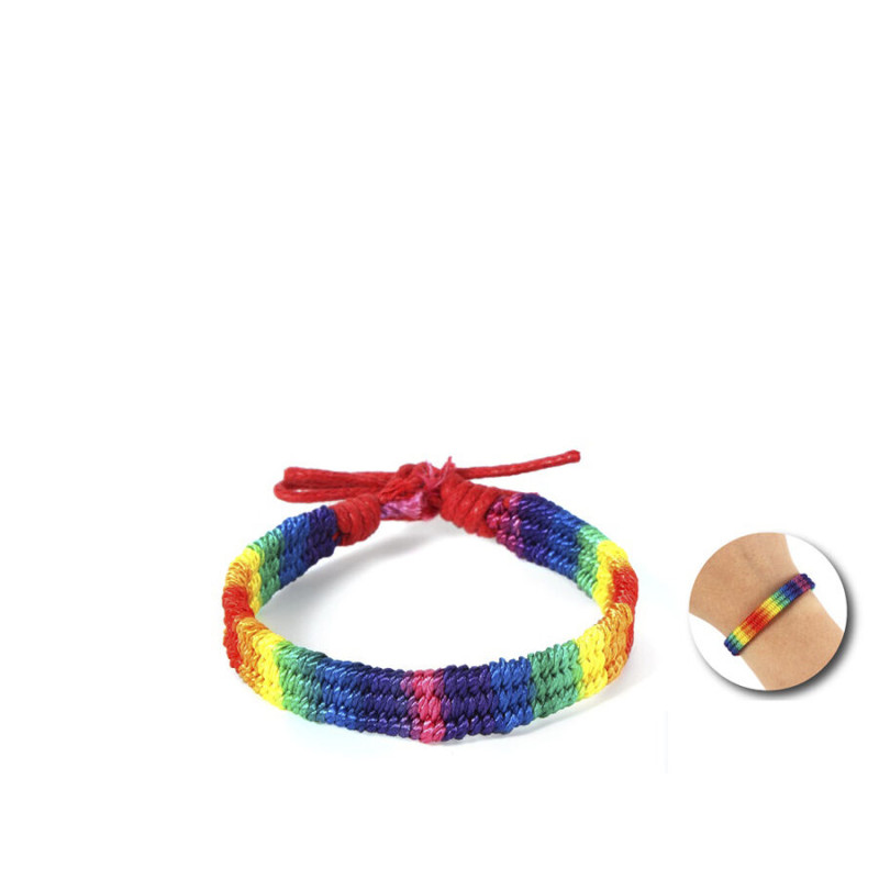 Pride - rainbow flag braided bracelet