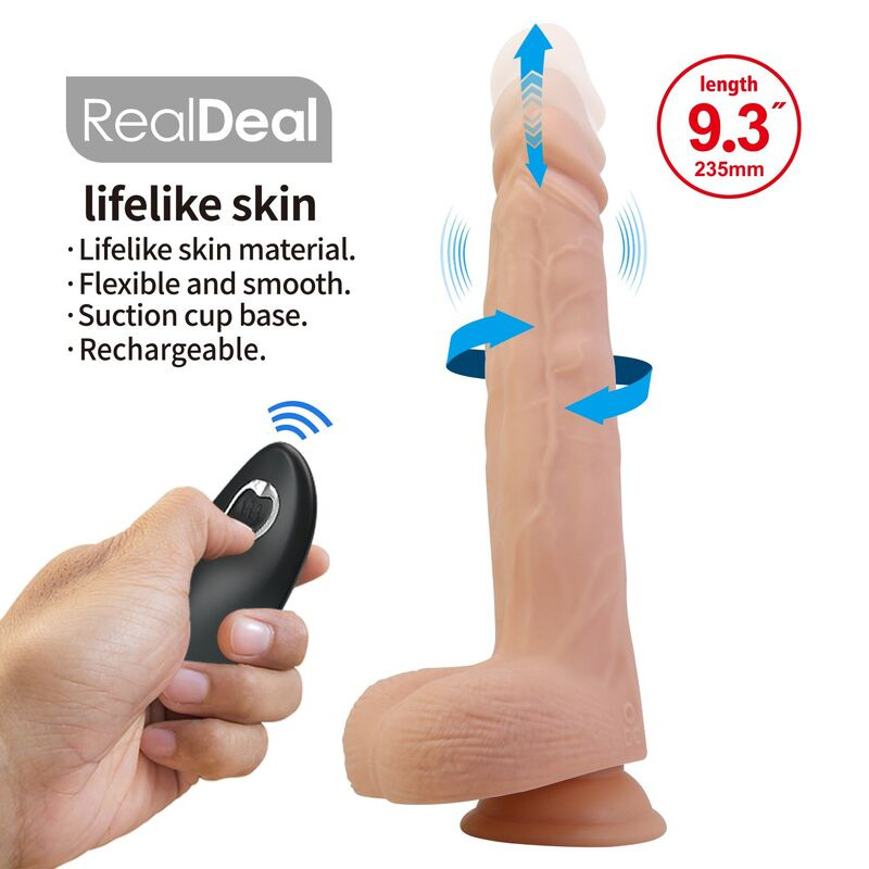 Pretty love - miles thrusting & rotating vibrating dildo remote control 23.5 cm Ø 4.8 cm natural 5