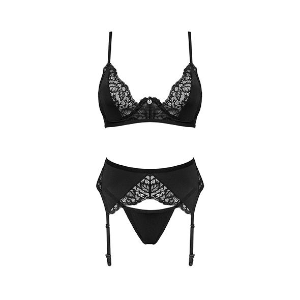 Obsessive - Bellastia 3-Piece Bra Set Black Xs/S