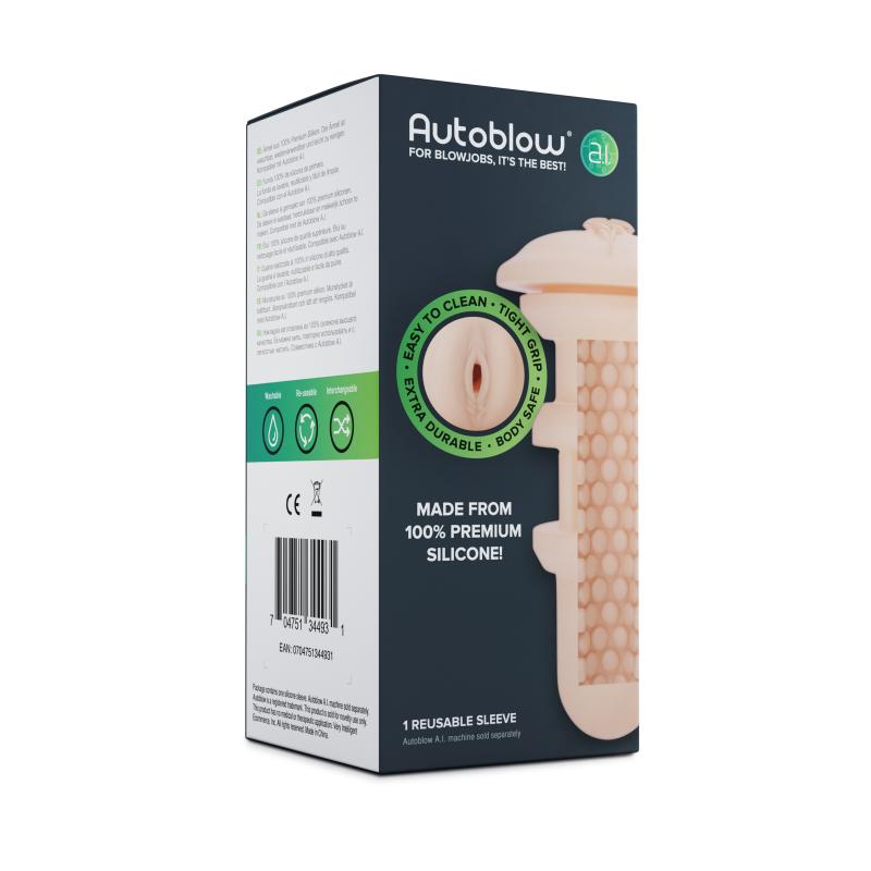 Autoblow - A.I. Silicone Vaginal Sleeve Beige 2