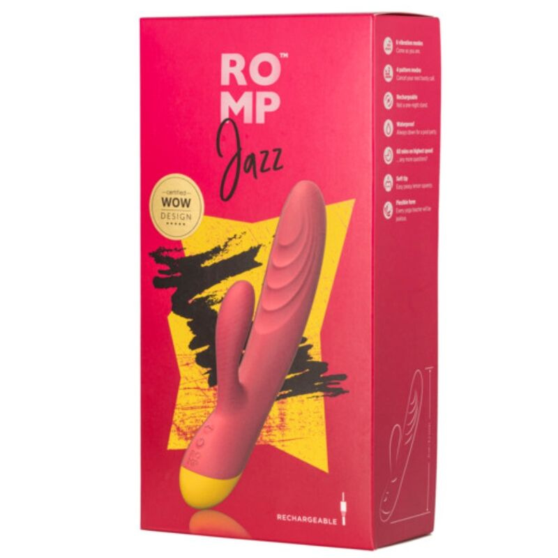 Romp - jazz rechargeable rabbit vibrator red 4