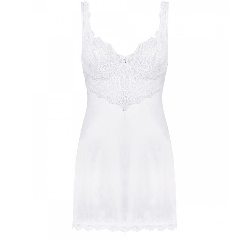 Obsessive - Amor Blanco Underwire Chemise & Thong Whrite S/M