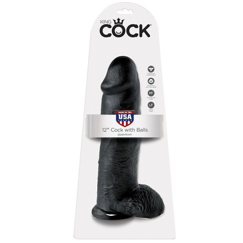 King cock - dildo black with balls 30.48 cm 4