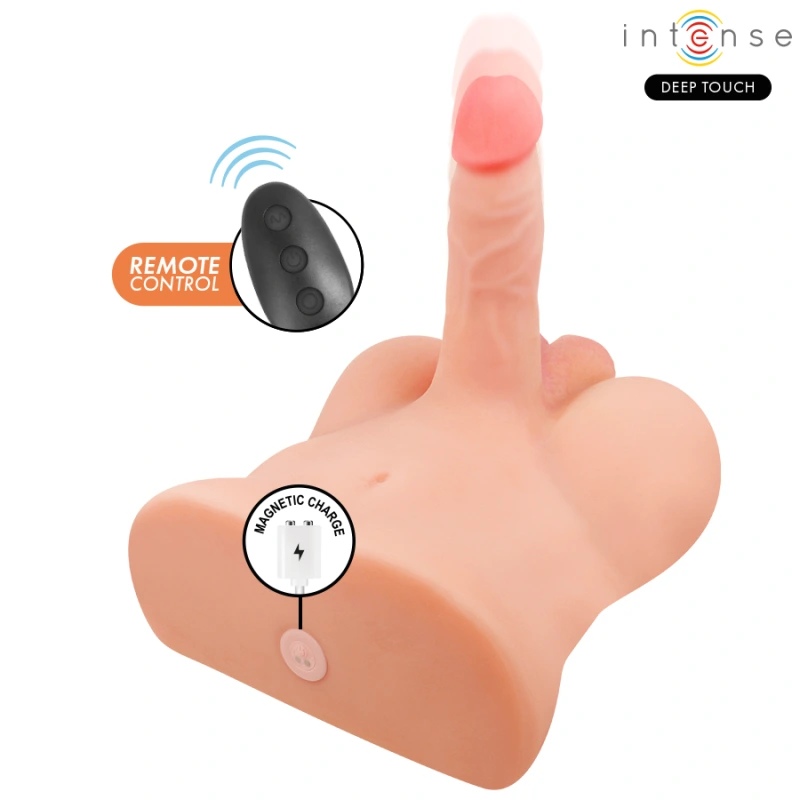 Intense deep touch - damien torso with anus and realistic dildo with pushing and vibration remote co 7