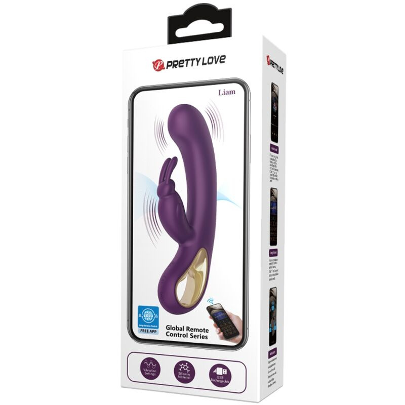 Pretty love - liam rabbit vibrator & g spot stimulator purple 3