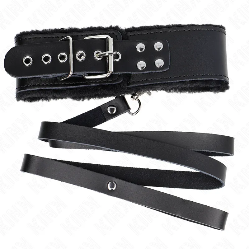 Kink - Necklace With Belt 116 Cm With Black Leather Strap Adjustable 40-48 Cm X 6 Cm