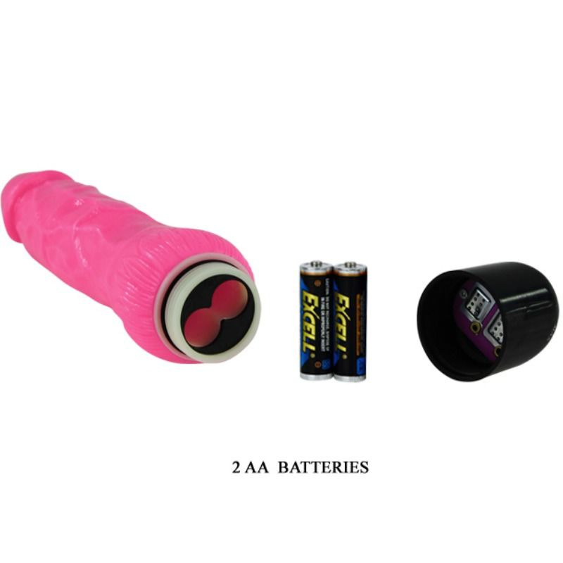 Baile - colorful sex realistic vibrator pink 24 cm 2