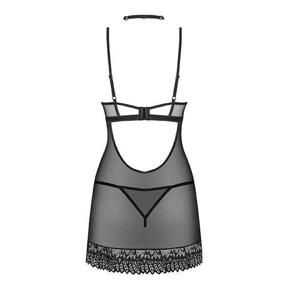 Obsessive - Donarella Chemise & Thong Black Xl/2xl