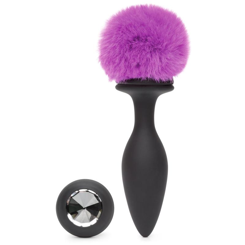 Happy Rabbit - Rechargeable Vibrating Butt Plug Black & Purp 2