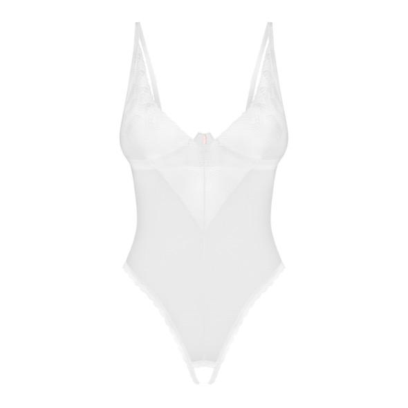 Obsessive - Alissium Crotchless Teddy White M/L