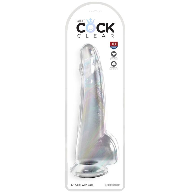 King cock - clear dildo with testicles 19 cm transparent 1