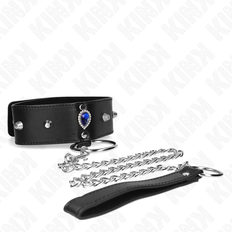 Kink - Necklace 65 Cm With Strap With Blue Diamonds Adjustable 36-43 Cm X 5 Cm 3