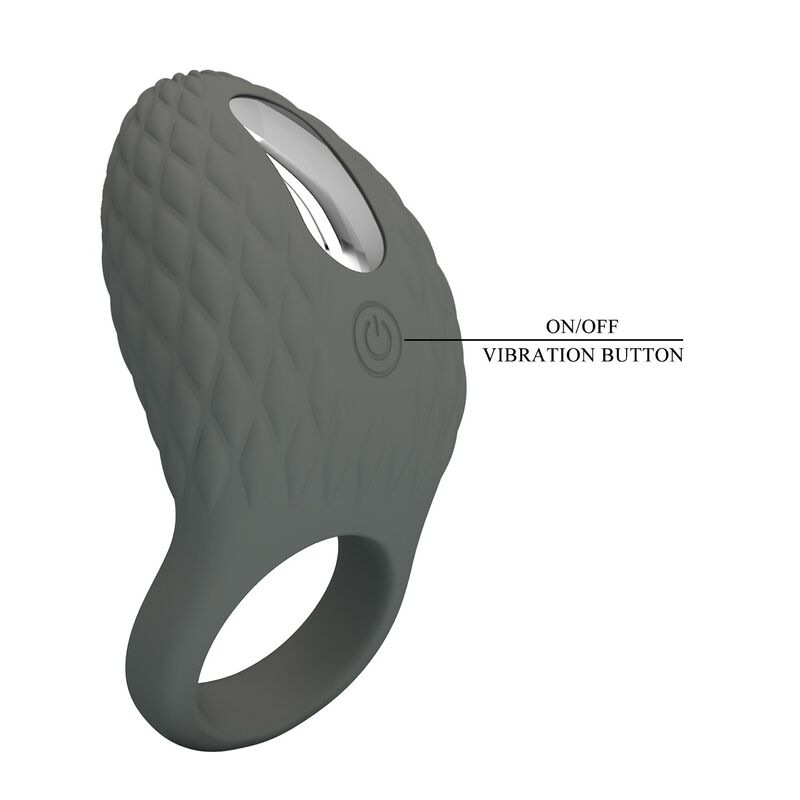 Pretty love - rechargeable textured vibrating ring with stimulator 1