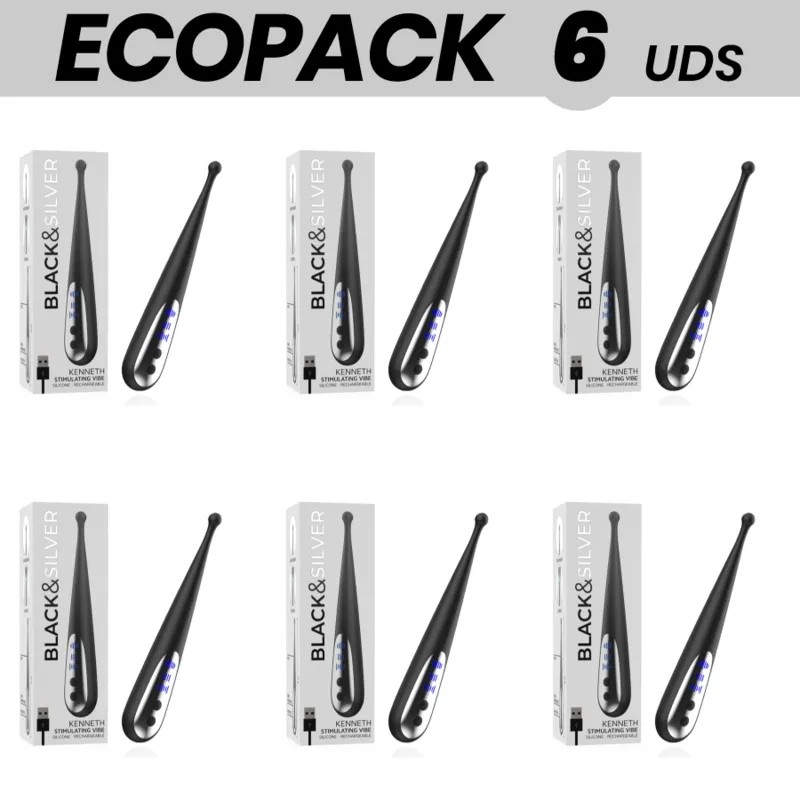 Ecopack 6 Units - Black&Silver Kenneth Stimulating Vibe