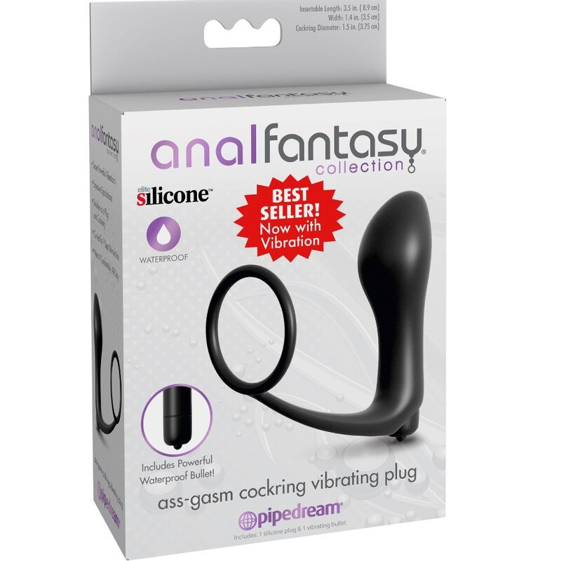 Anal fantasy elite collection - ass-gasm cockring vibrator plug