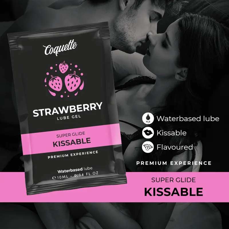 Coquette Waterbased Kissable Strawberry Lube Gel 10 Ml