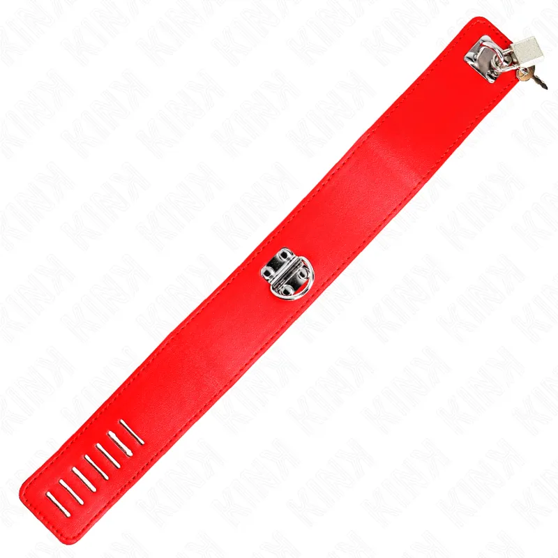 Kink - Necklace With Belt 65 Cm With Wide Red Strap Adjustable 33.5-41 Cm X 5 Cm 5