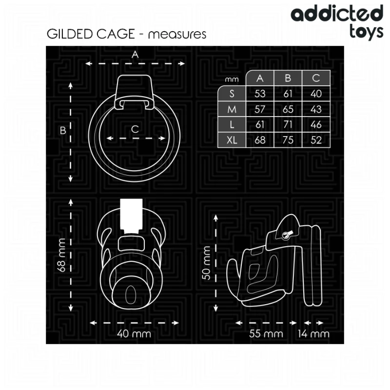 Addicted toys locked - gilden cage silicone penis cage 8.5 cm 4