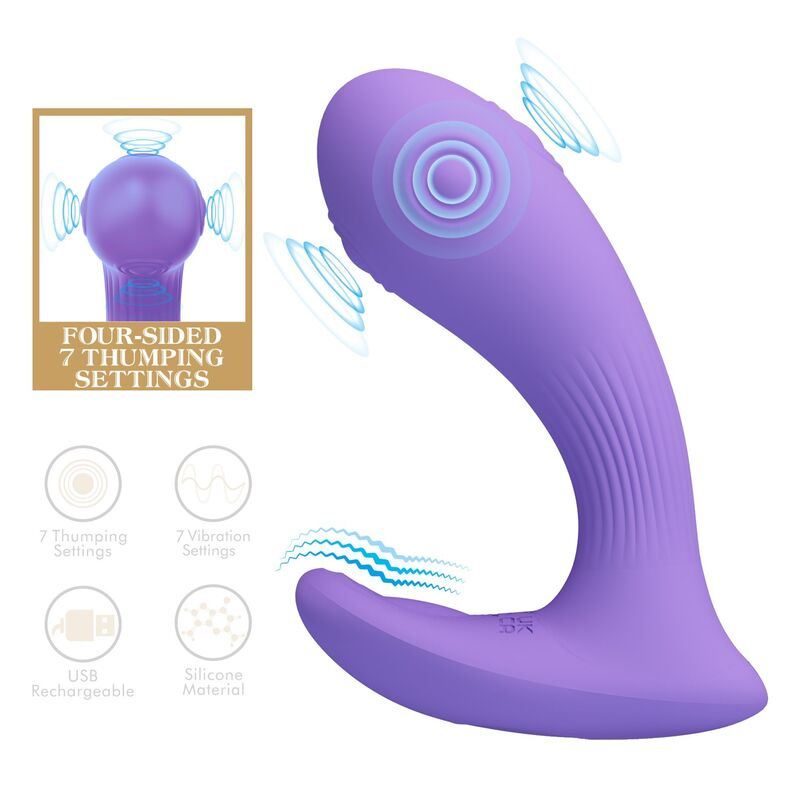 Pretty love - andromeda rechargeable dual stimulation vibrator purple 2