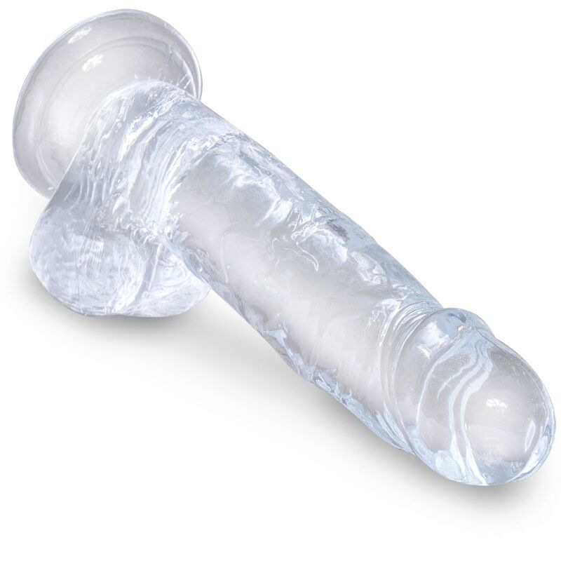 King cock - clear realistic penis with balls 15.2 cm transparent 2