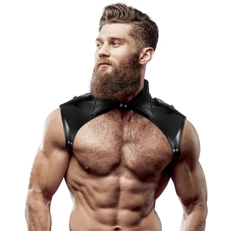 Fetish Submissive Attitude&Trade; - Men&Apos;S Brigade Adjustable Eco-Leather Neck Harness
