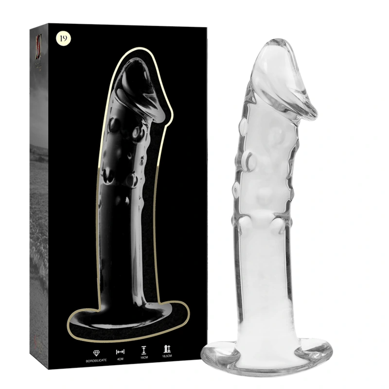 Nebula series by ibiza - model 19 dildo borosilicate glass clear 18.5 cm -o- 4 cm