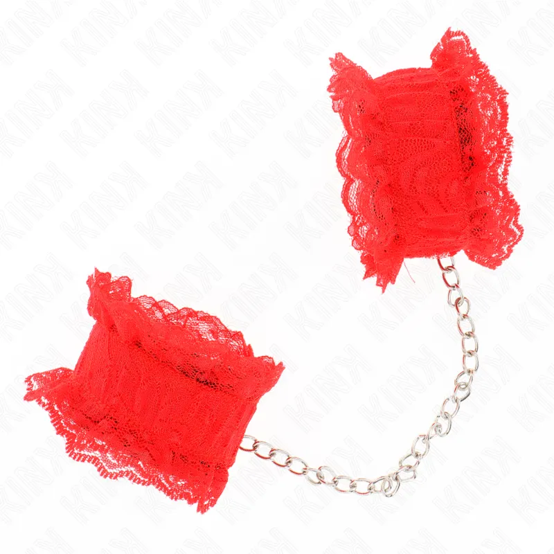 Kink - Lace Elastic Wrist Restraints Red 1