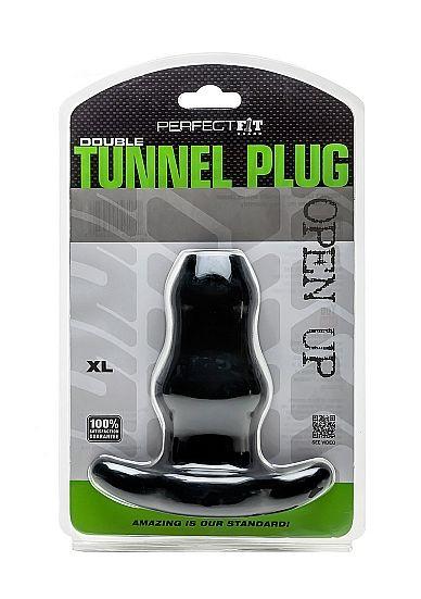 Perfect Fit Double Tunnel Plug Xl Large - Black