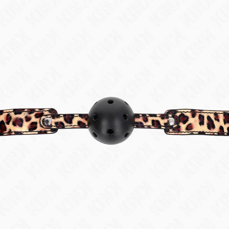 Kink - Leopard Breathable Ball 4.5 Cm Gag 65 X 2.5 Cm