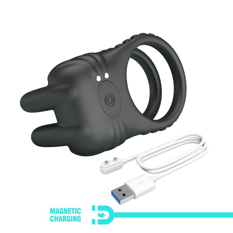 Pretty love - sini rechargeable vibrating cock ring 10 functions black 5