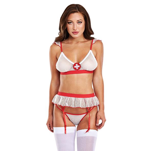 Baci Lingerie - Always On Call Nurse 3-Piece Set White S/M