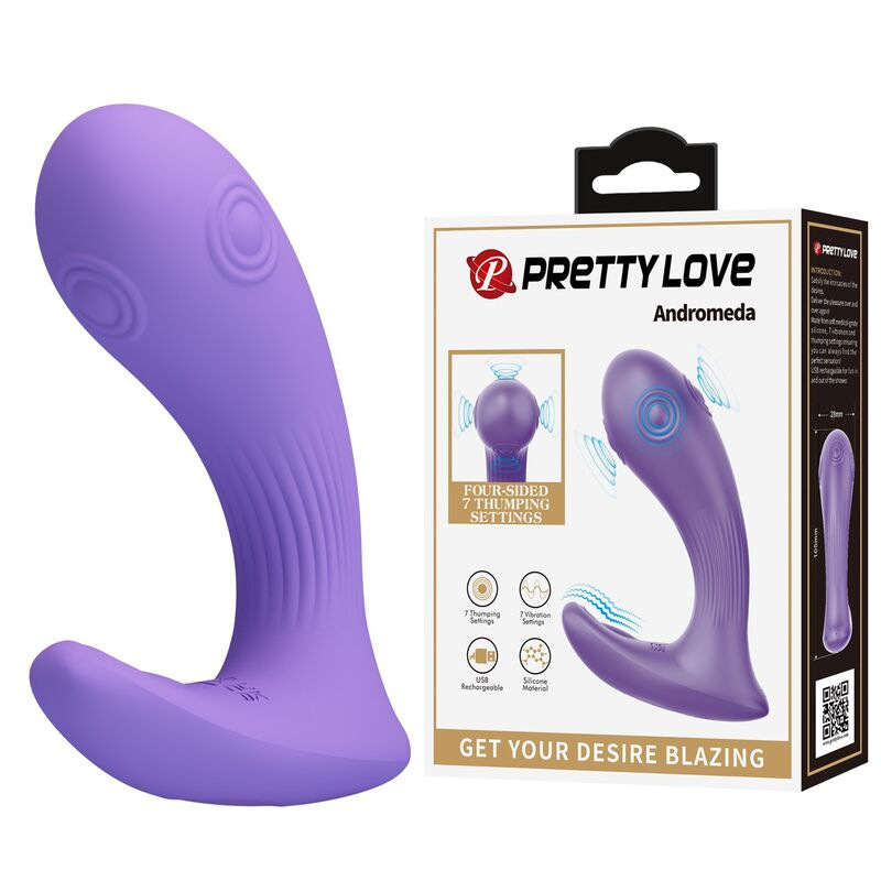 Pretty love - andromeda rechargeable dual stimulation vibrator purple 1