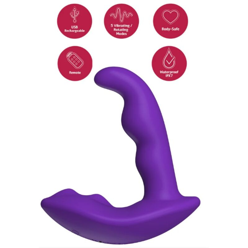 She.e.o - rotating vibrating anal stimulator with remote control - purple 7