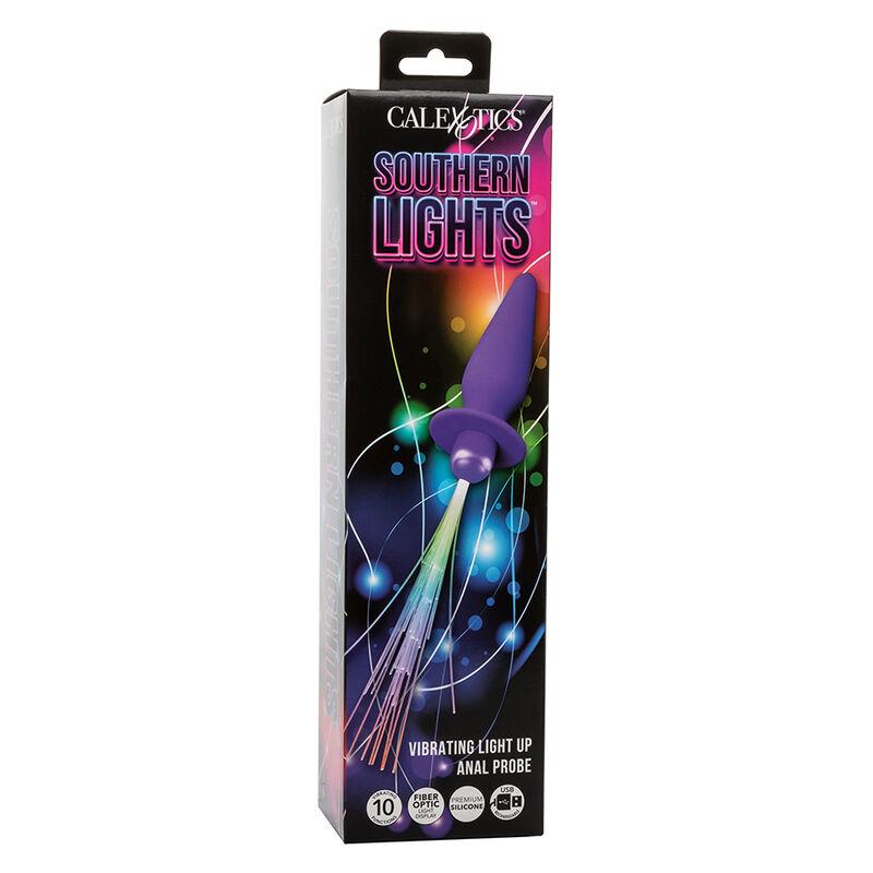 Calexotics - Southern Lights Light Up Anal Plug 10 Vibrations Silicone Purple