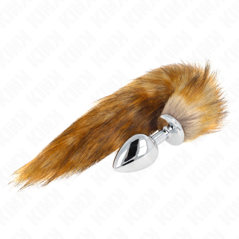 Kink - anal plug size l 10 x 4 cm with synthetic tail 40 cm brown 3