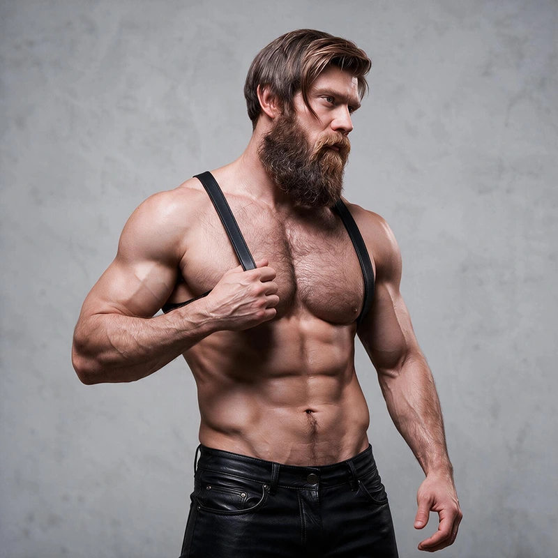 Fetish submissive attitude - mens eco-leather back harness 2
