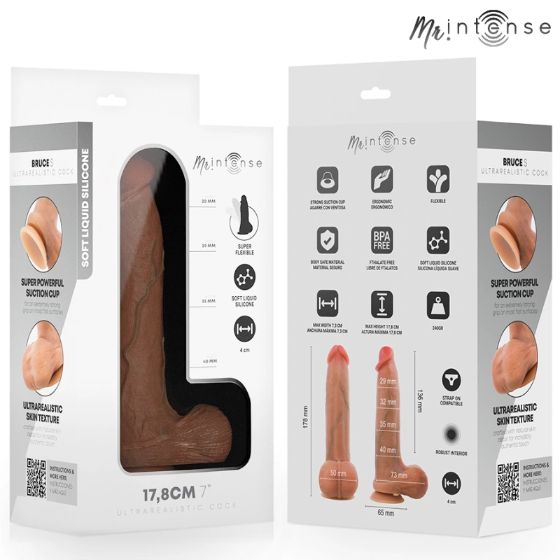 Mr intense - bruce s silicone dildo with testicles 17.8 cm -Ø- 4 cm 7