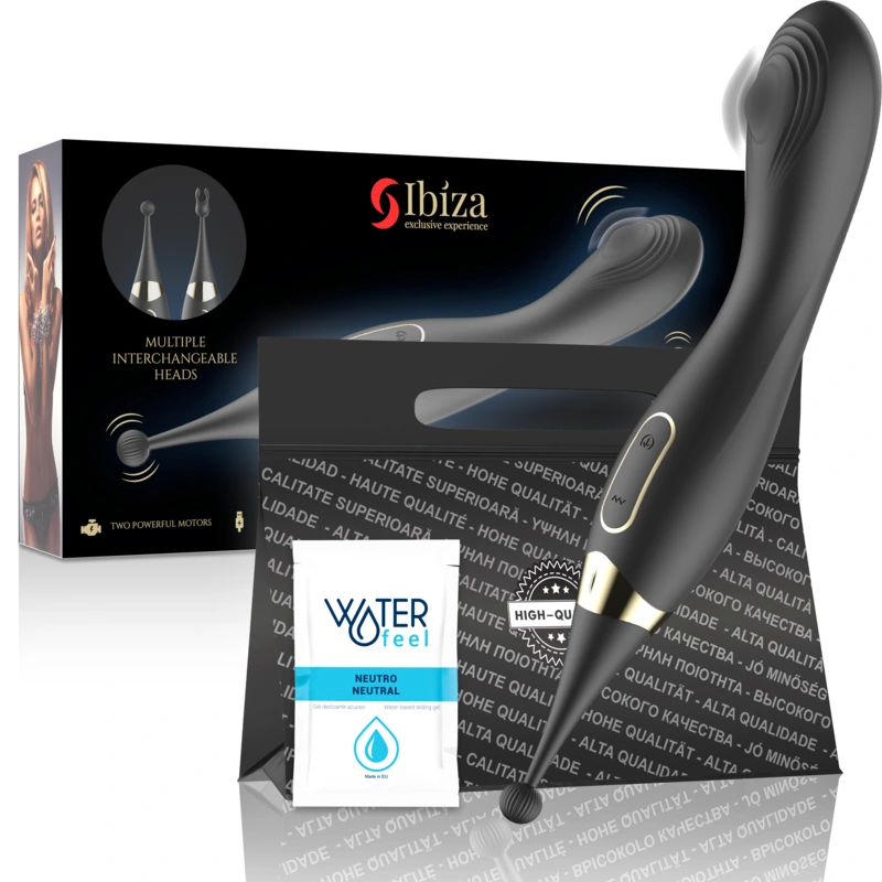 Ibiza - interchangeable clitoral stimulator and pulsation g spot vibrator