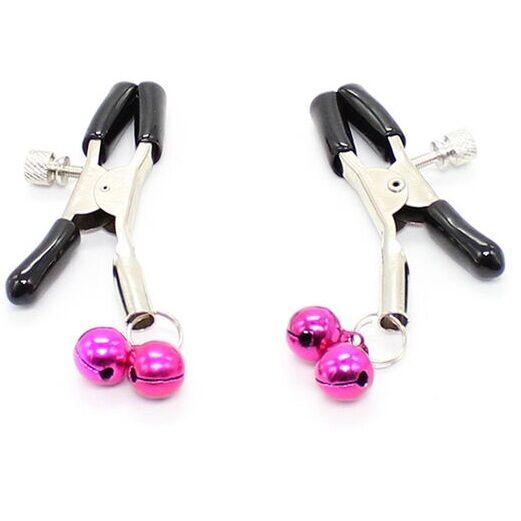 Ohmama Fetish Double Bells Nipple Clamps - Pink 1