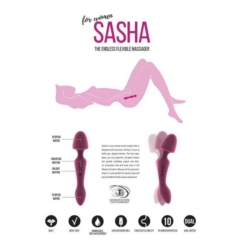 Jil Sasha Rechargeable Massager Pink - Masážna Hlavica S Vibrátorom