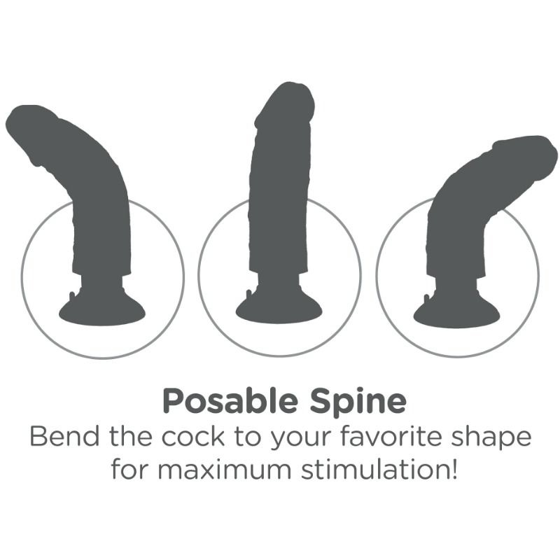 King Cock - 6"- 15.24 cm Vibrating Cock Flesh 5