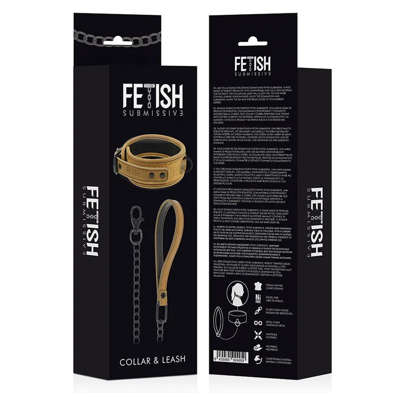 Fetish Submissive Origin Collar With Leash - Obojok