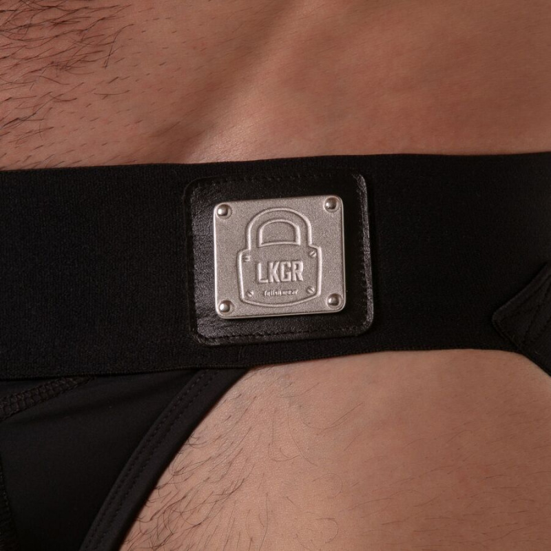 Locker gear - wide waistband jockstrap black s 4