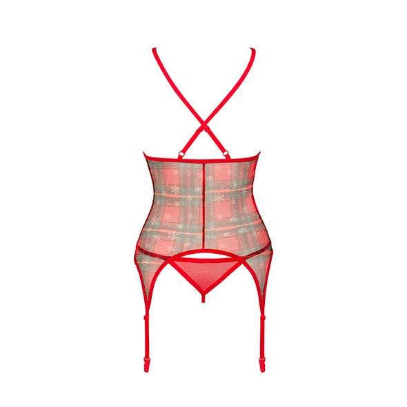 Obsessive - Jollymore Corset Red/Green Xl/2xl