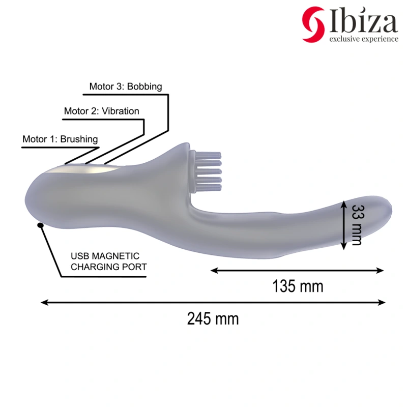 Ibiza - hi-tech rabitt brushing multi-cell clitorial and double wave vibrator 2