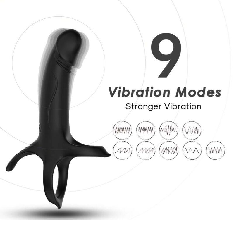Armony - Dildo With Ring & Vibrator Black 5