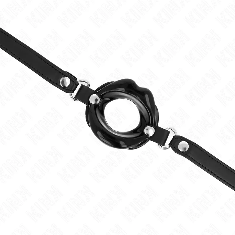 Kink - Lip 8 Cm Gag With Black Leatherette Strap 63 X 2 Cm Adjustable 39-58 Cm 3